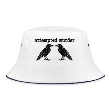 Attempted Murder Funny Crow  - Bucket Hat - Weiß/Navy - Vorne
