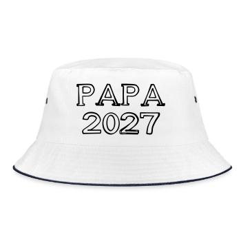 Papa 2027 Schriftzug handgezeichnet - Bucket Hat - Weiß/Navy - Vorne