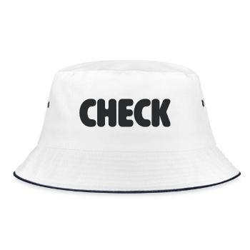 Do you check? - Bucket Hat - white/navy - Front