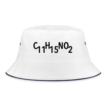 3,4-Methylendioxy-N-methylamphetamin - Bucket Hat - Weiß/Navy - Vorne