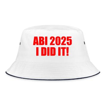 Abi 2025 i did it - Bucket Hat - Weiß/Navy - Vorne