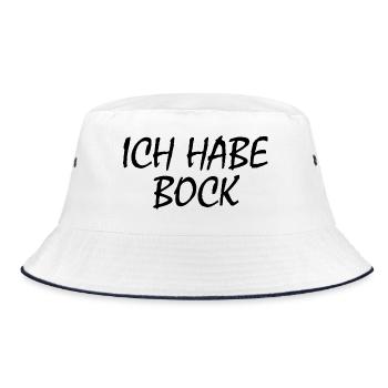 Ich habe bock - Bucket Hat - Weiß/Navy - Vorne
