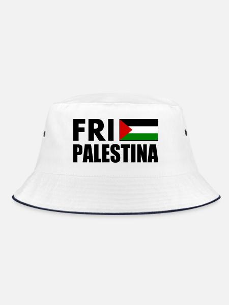 Fri palestina - Bucket Hat - Weiß/Navy - Vorne