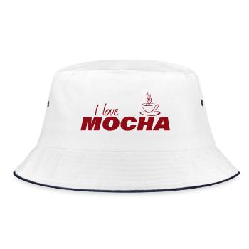 I LOVE MOCHA - Bucket Hat - white/navy - Front