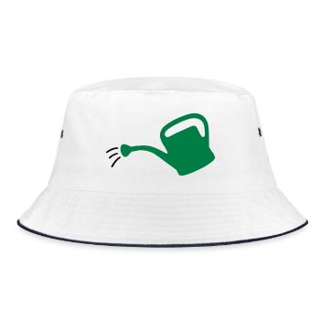 Giesskanne Klein, zweifarbig - Bucket Hat - Weiß/Navy - Vorne