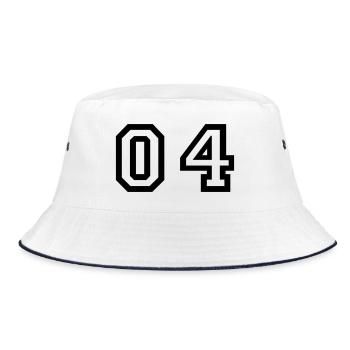 Nummer - 04 - Null vier - Bucket Hat - Weiß/Navy - Vorne