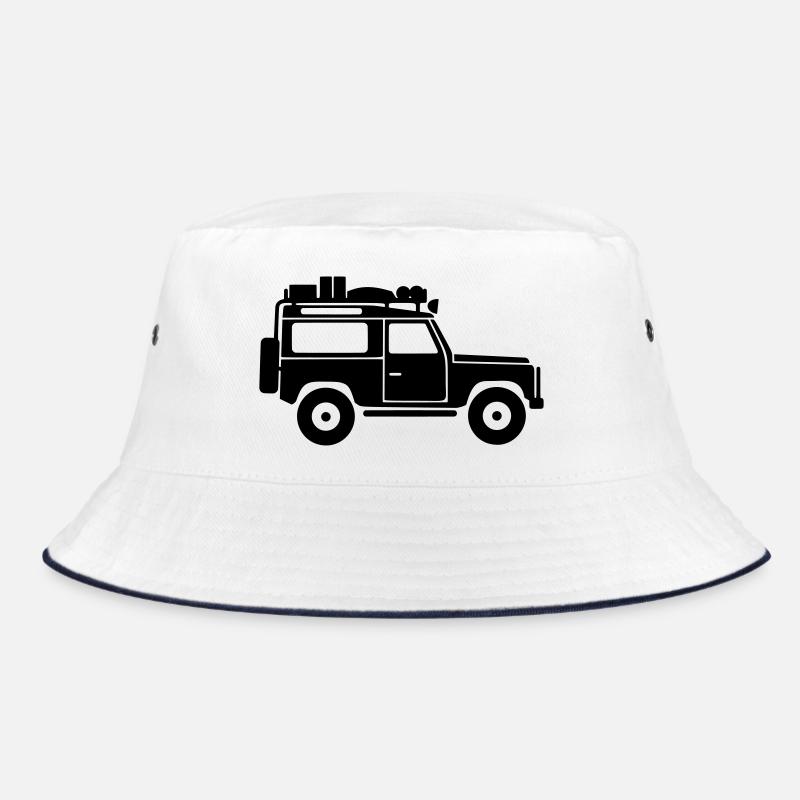 Defender D90 Roof Rack - Bucket Hat - Weiß/Navy