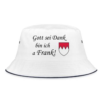Gott sei dank Frank - Bucket Hat - Weiß/Navy - Vorne