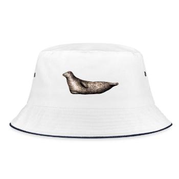 Gray seal - Gray seal - Phoque gray - Bucket Hat - white/navy - Front