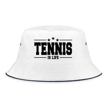 Tennis ist Leben 1 - Bucket Hat - Weiß/Navy - Vorne