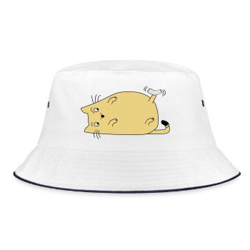 Cat with tape - Bucket Hat - white/navy - Front