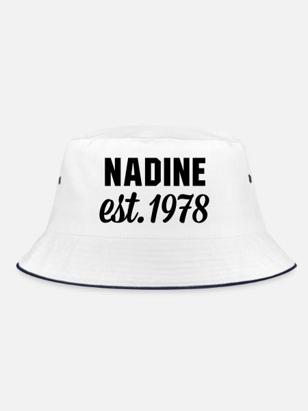 Nadine est 1978 - Bucket Hat - Weiß/Navy - Vorne