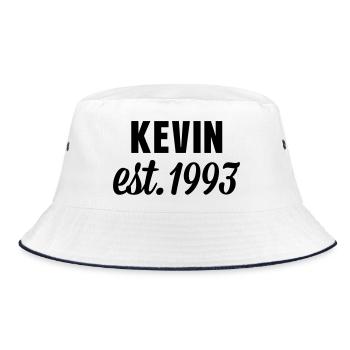 Kevin est 1993 - Bucket Hat - Weiß/Navy - Vorne