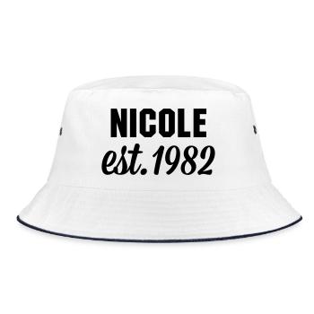 Nicole est 1982 - Bucket Hat - Weiß/Navy - Vorne