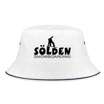 Sölden Snowboarding Snowboard Snowboarder - Bucket Hat - Weiß/Navy - Vorne