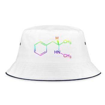 Methamphetamine Crystal Meth structural formula - Bucket Hat - white/navy - Front