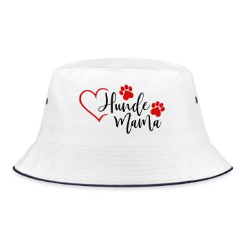 Hunde Mama  - Bucket Hat - Weiß/Navy - Vorne