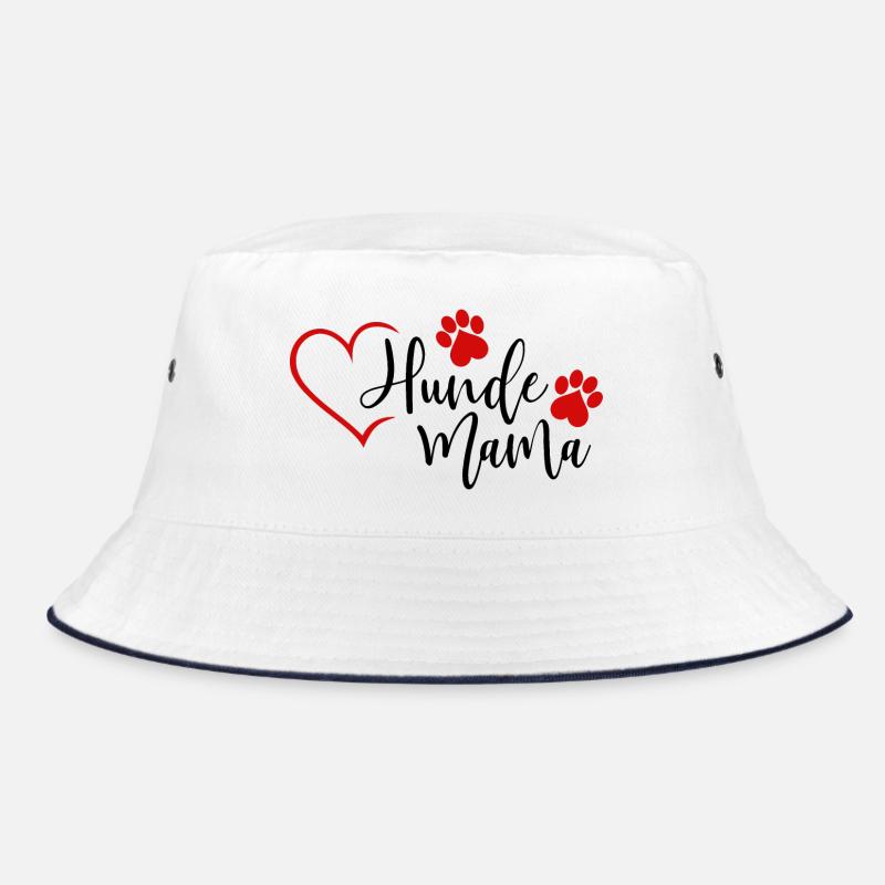 Hunde Mama  - Bucket Hat - Weiß/Navy