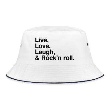 live love laugh and rock and roll - Bucket Hat - Weiß/Navy - Vorne