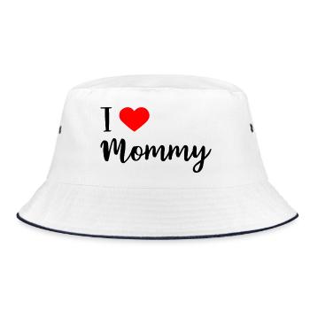 i love mommy - Bucket Hat - Weiß/Navy - Vorne