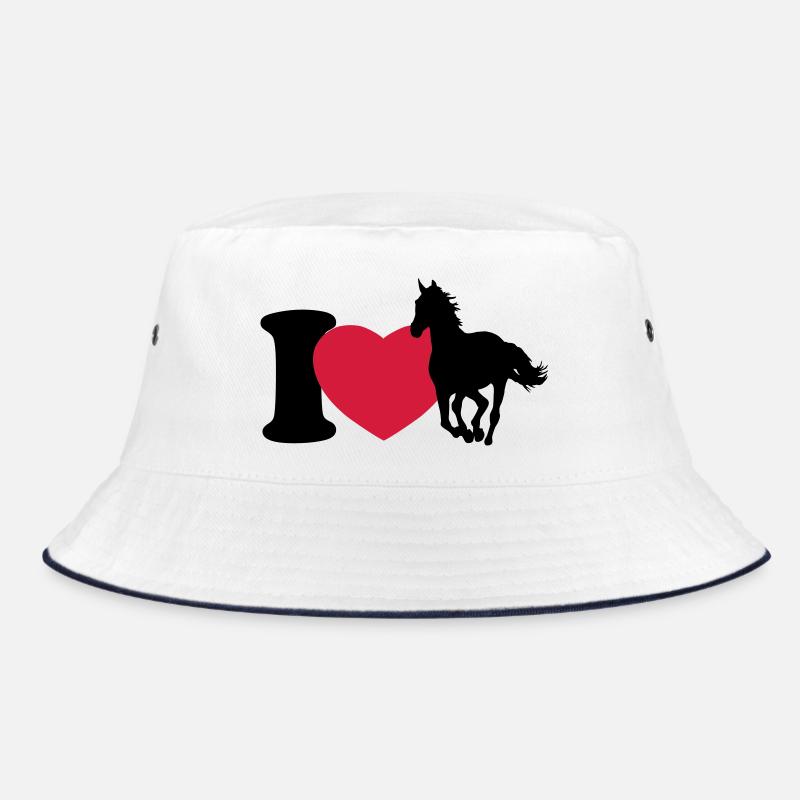 I love horses - Ich liebe Pferde Bucket Hat