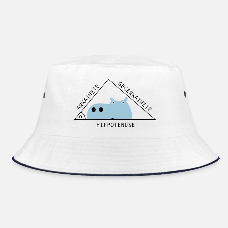 Dreieck - Bucket Hat - Weiß/Navy