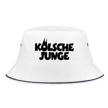 Kölsche Junge - Kölner Jungs aus Köln - Bucket Hat - Weiß/Navy - Vorne
