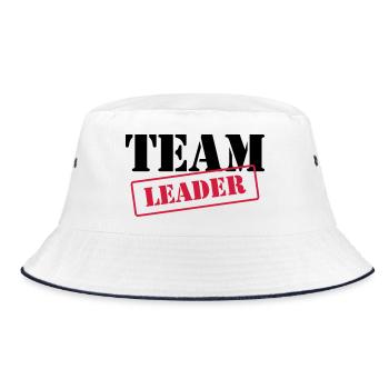 [ Team Leader ] - Bucket Hat - Weiß/Navy - Vorne
