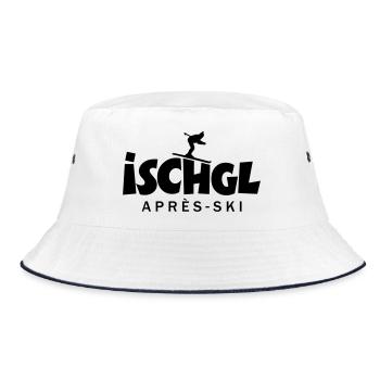 Ischgl Après-Ski Skifahrer - Bucket Hat - Weiß/Navy - Vorne