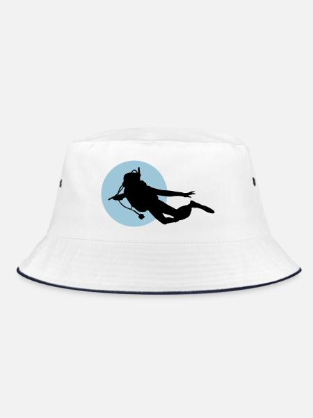 Diving - Bucket Hat - Weiß/Navy - Vorne