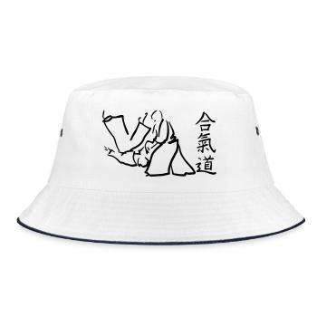 aikido - Bucket Hat - Weiß/Navy - Vorne