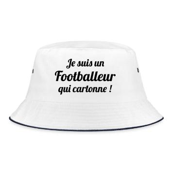Football / Fußball / Soccer / Fútbol / Calcio - Bucket Hat - Weiß/Navy - Vorne