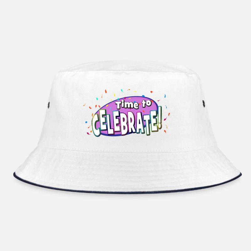 Festive Confetti Explosion - Bucket Hat - white/navy