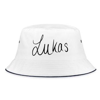 Luke - Bucket Hat - white/navy - Front