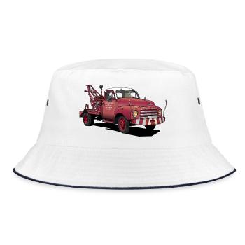 Abschleppwagen, Pannenhilfe - Bucket Hat - Weiß/Navy - Vorne
