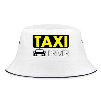 Taxi Fahrer - Bucket Hat - Weiß/Navy - Vorne