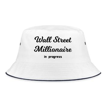 Börse Millionär - Bucket Hat - Weiß/Navy - Vorne