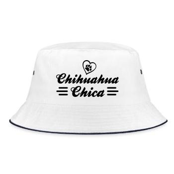 Chihuahua Chica with heart and paw - Bucket Hat - white/navy - Front