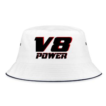 V8 - Bucket Hat - white/navy - Front