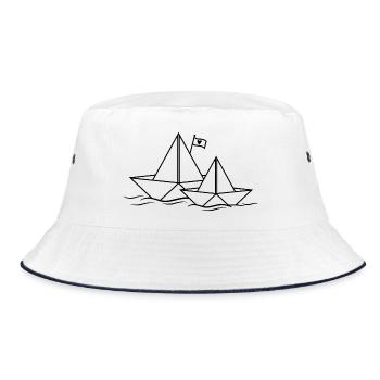Bateau en papier Coeur en papier Bateau en papier 2 paires de bateaux en papier - Bob - blanc/marine - Devant
