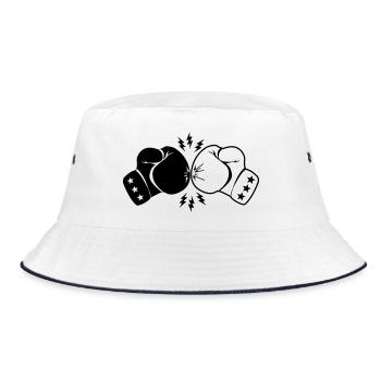 Boxboxhandschuhe Kontakt mit Blitz - Bucket Hat - Weiß/Navy - Vorne
