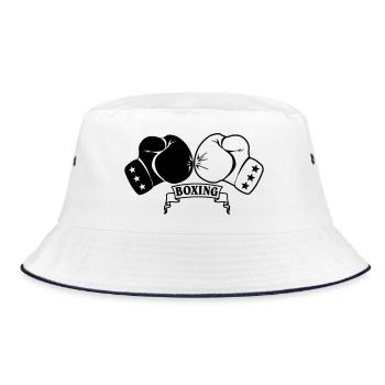 Gants de boxe - Bob - blanc/marine - Devant