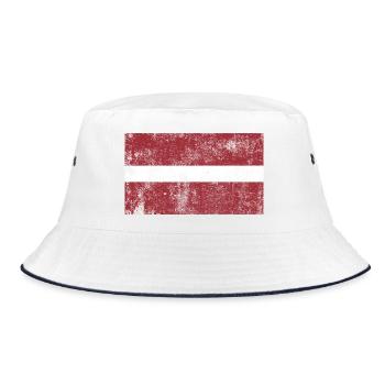 Drapeau de lettonie Drapeau Grunge Retro Vintage - Bob - blanc/marine - Devant