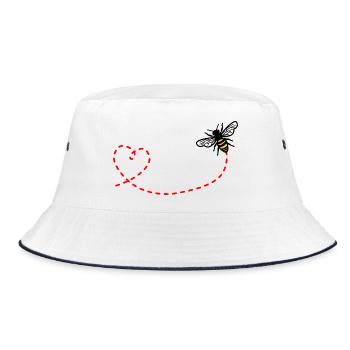 Liebe bei - Bucket Hat - Weiß/Navy - Vorne