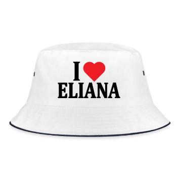 T-Shirt Ich liebe Eliana T-Shirt Geschenkidee - Bucket Hat - Weiß/Navy - Vorne