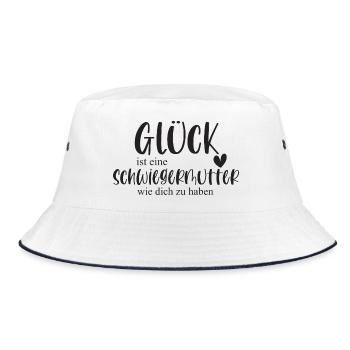 Schwiegermutter Schwiegermama Geschenk Danke - Bucket Hat - Weiß/Navy - Vorne