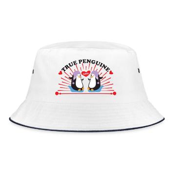 Penguin Penguins Love - Bucket Hat - white/navy - Front