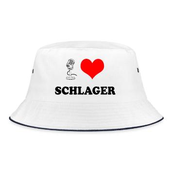I love Schlager - Bucket Hat - white/navy - Front