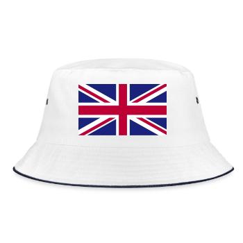 Großbritanien National Flagge - Bucket Hat - Weiß/Navy - Vorne