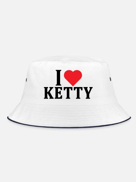 t-shirt I love Ketty t-shirt gift idea - Bucket Hat - white/navy - Front